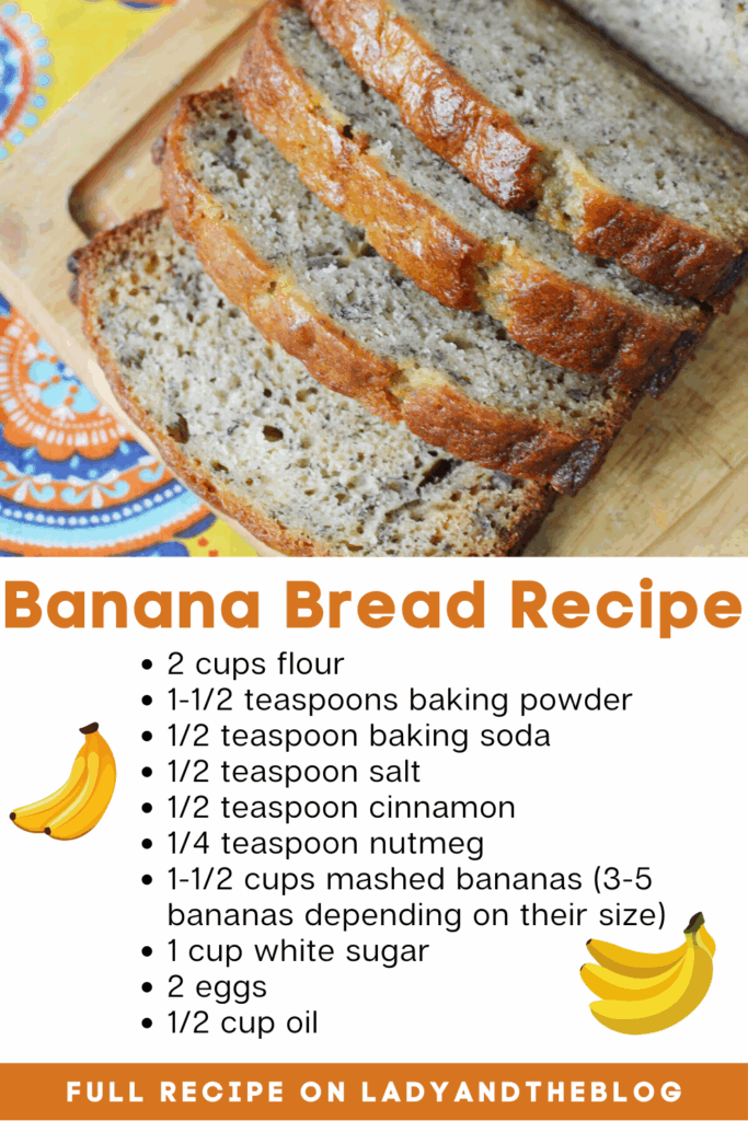 Banana Bread Printable Recipe Calendar Printables