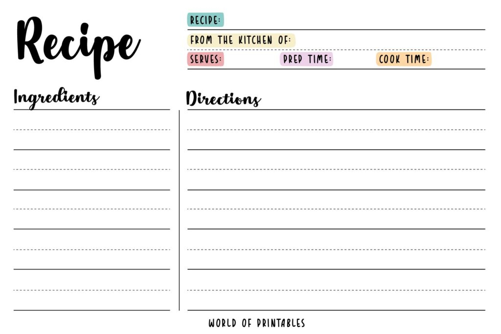Best Printable Recipe Cards Easy Homemade 2023 AtOnce