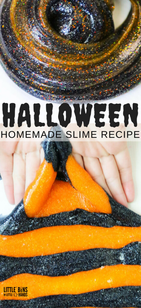 Black Glitter Slime For Halloween Little Bins For Little Hands