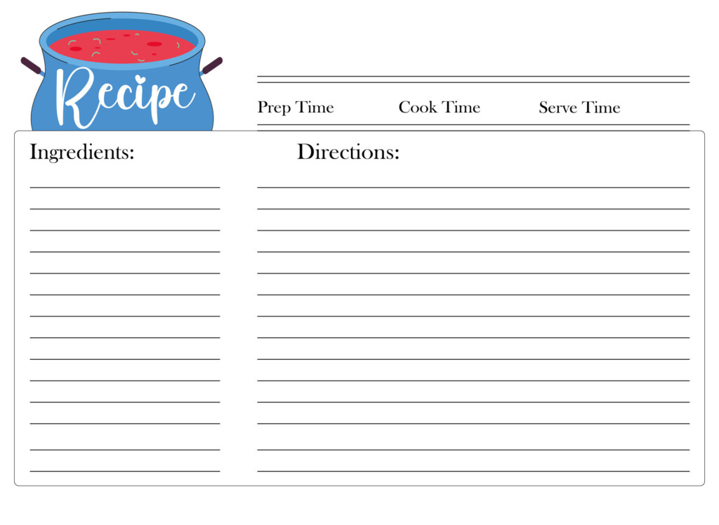 Blank Recipe Cards 10 Free PDF Printables Printablee