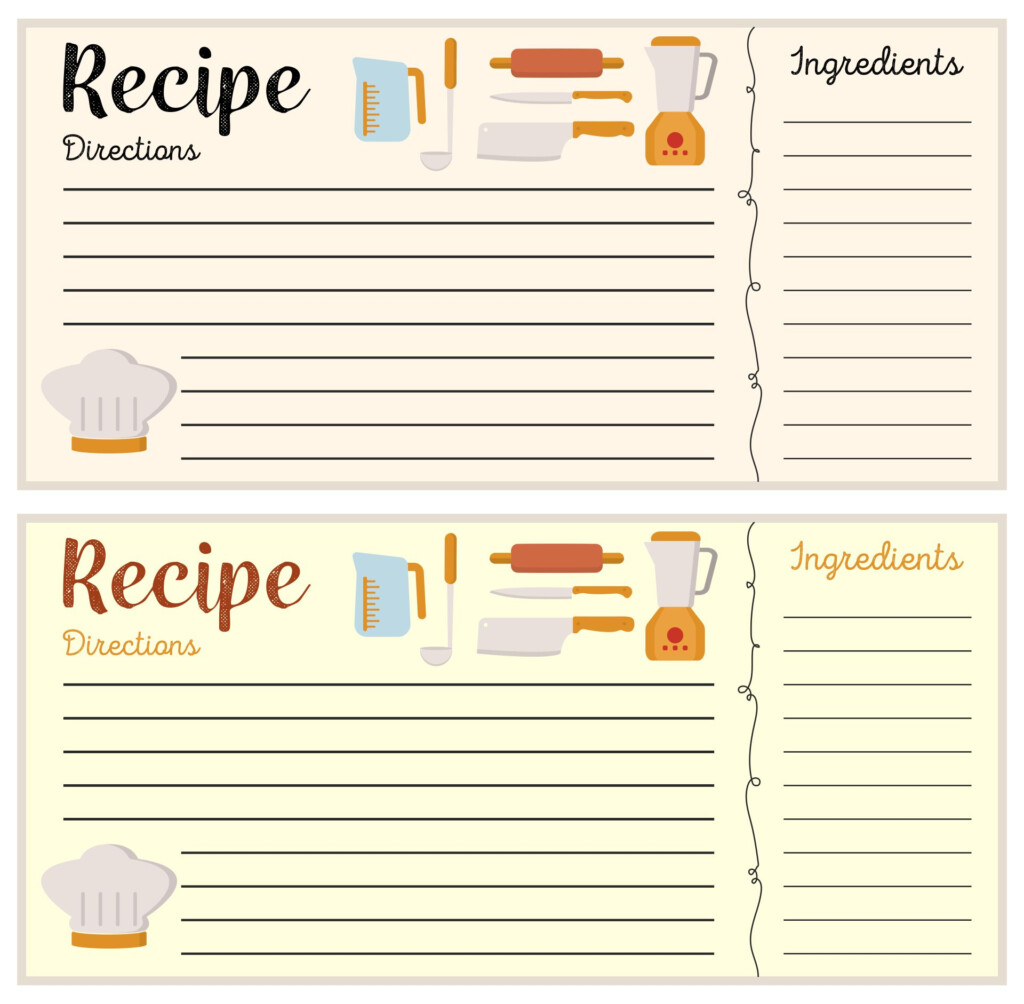 Blank Recipe Cards 10 Free PDF Printables Printablee