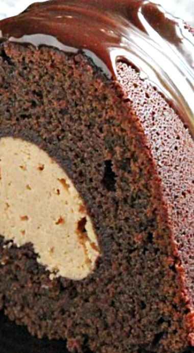 Buckeye Bundt Cake With Peanut Butter Cheesecake Filling