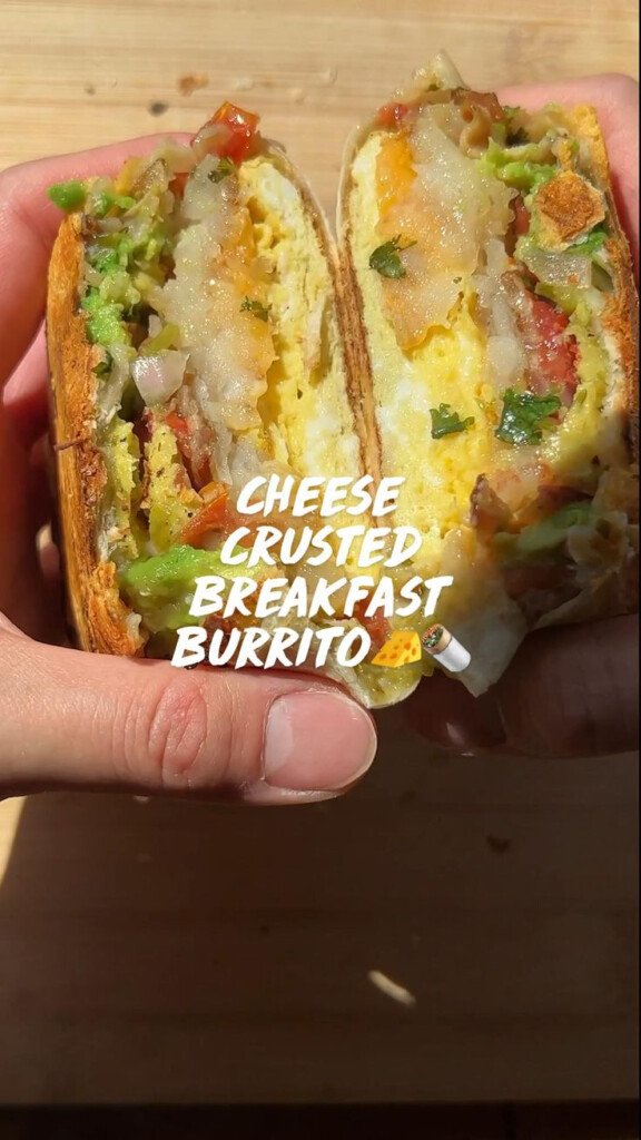 Cheese Crusted Breakfast Burrito Breakfast Brunch Breakfast 