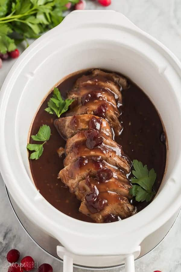 Crock Pot Pork Tenderloin With Cranberry Sauce The Recipe Rebel