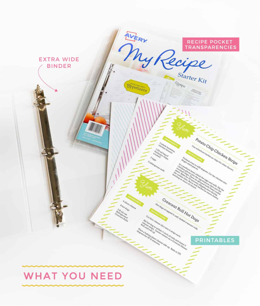 DIY Recipe Book with Free Printable Recipe Binder Kit 