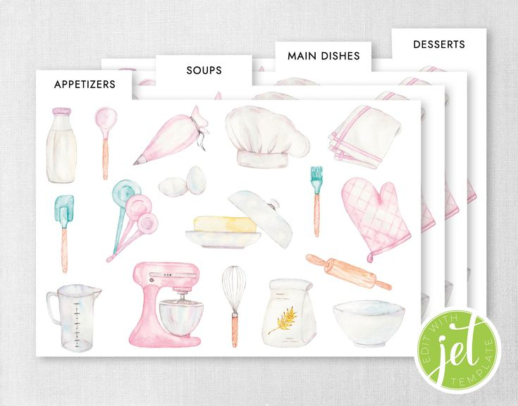 Editable Recipe Card Dividers 4x6 And 5x7 Recipe Card Dividers 