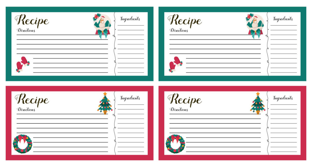 Editable Recipe Card Template Christmas 10 Free PDF Printables 
