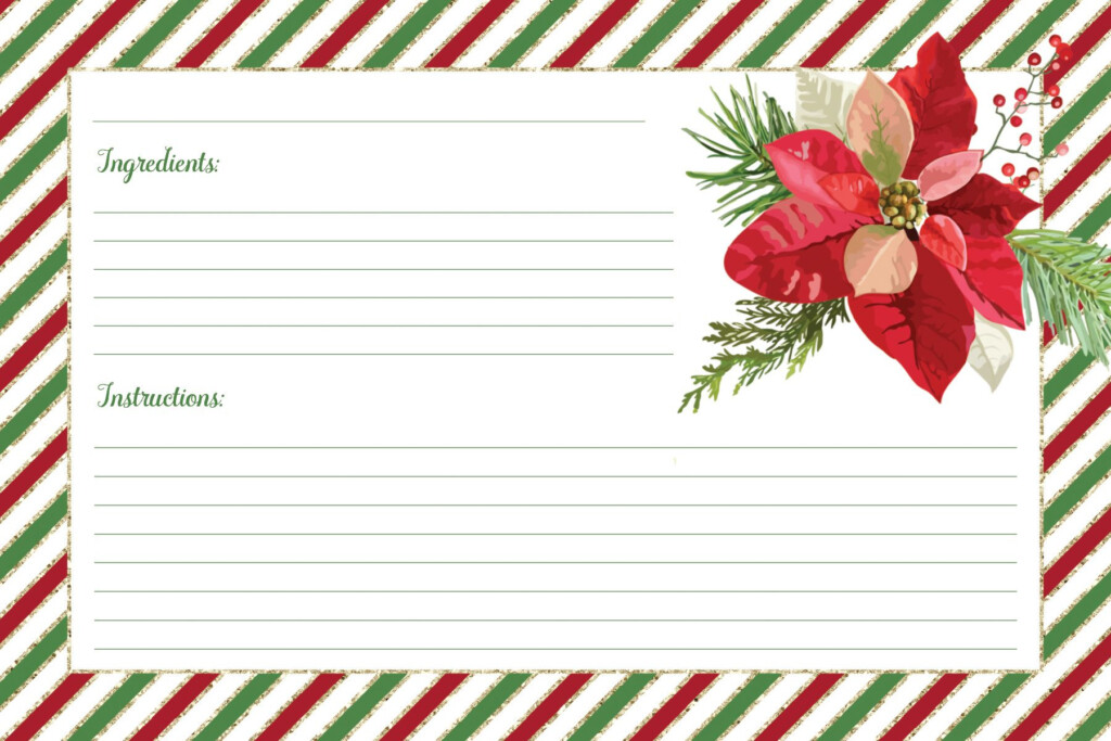 Free Christmas Recipe Card Template Printable Templates Free