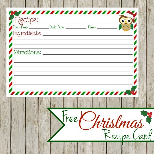 Free Christmas Recipe Card Template