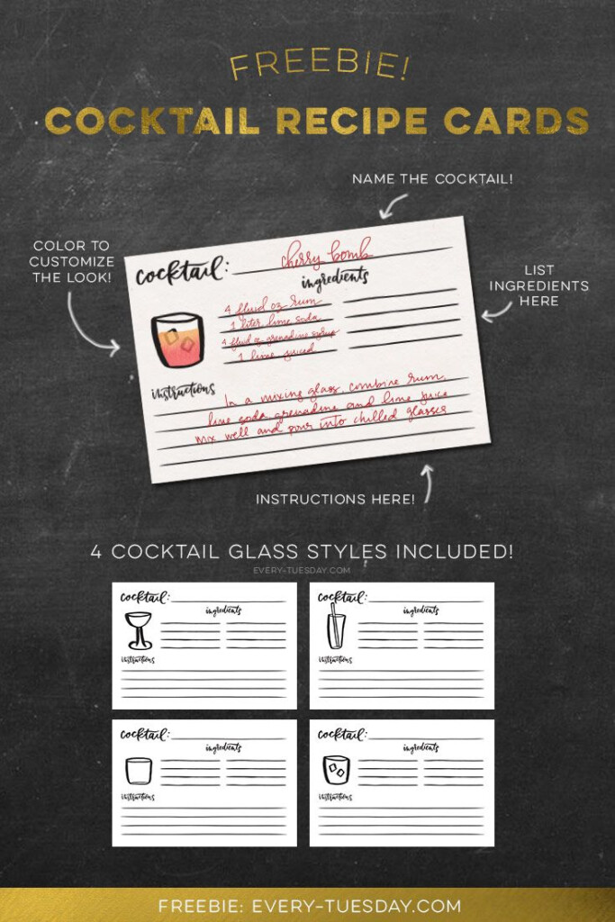 Free Printable Cocktail Recipe Cards Chocolate Mudslide Cynthia K 