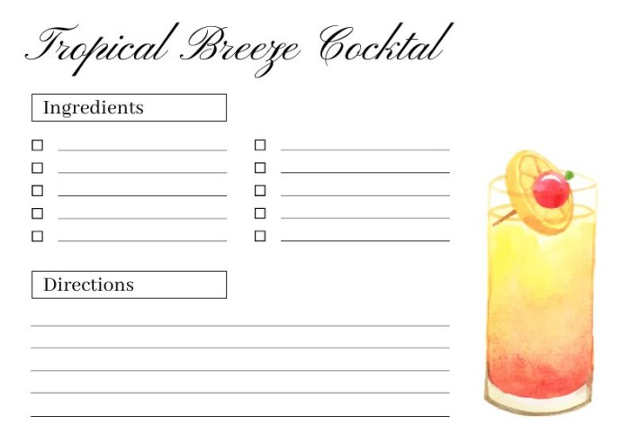 Free Printable Cocktail Recipe Cards Prices Www pinnaxis
