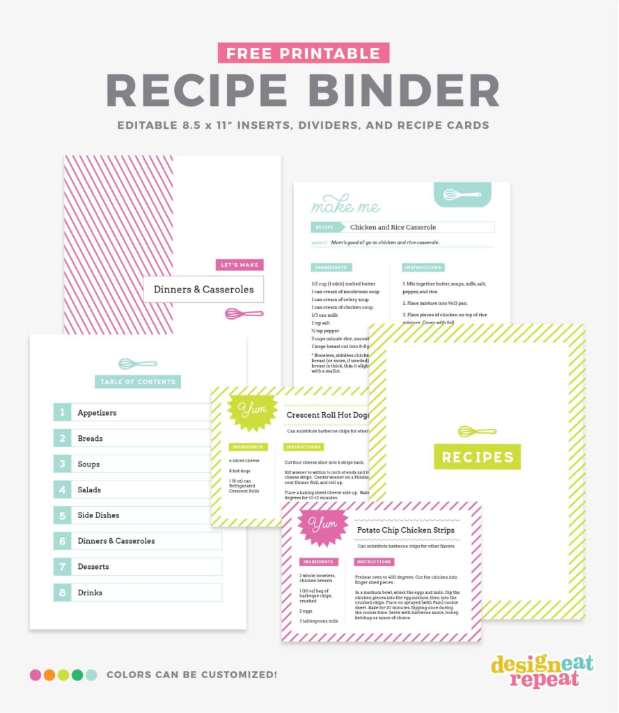 Free Printable Recipe Book Pages Free Printable
