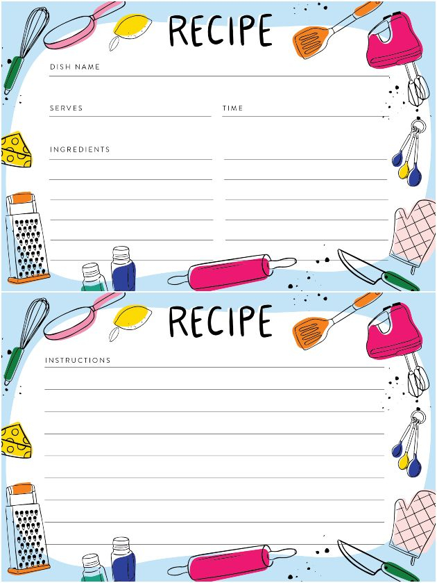 Free Printable Recipe Cards Artofit