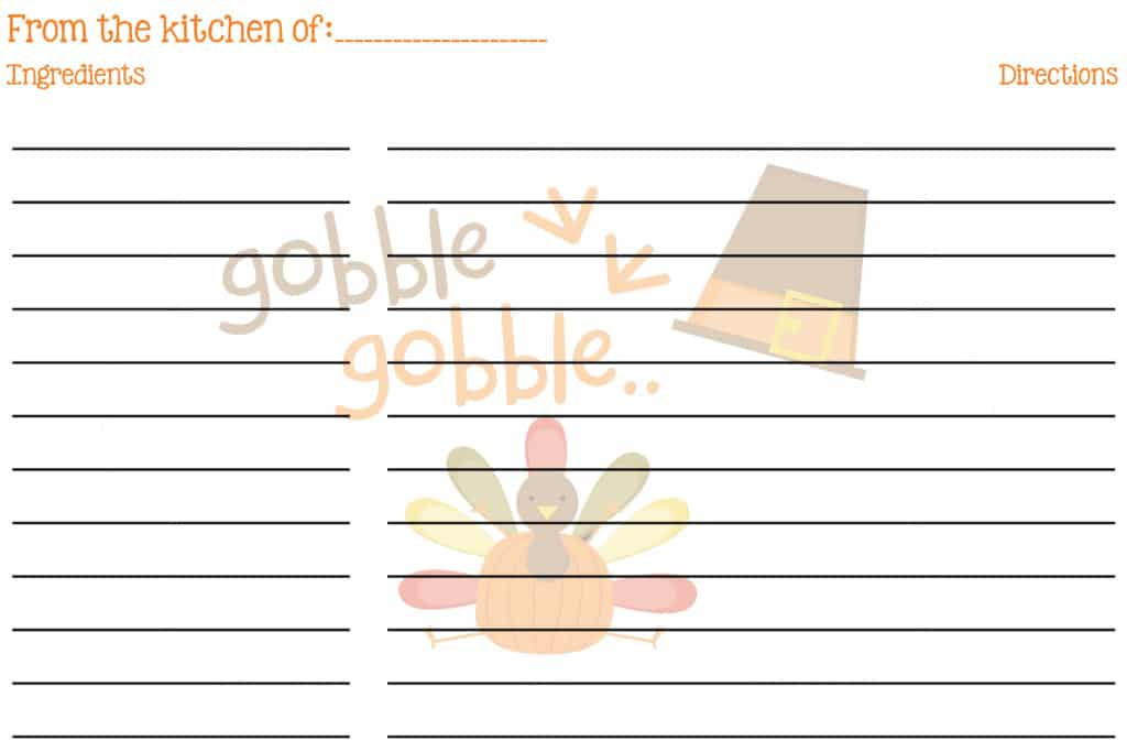 Free Printable Thanksgiving Recipe Cards Everyday Made Fresh