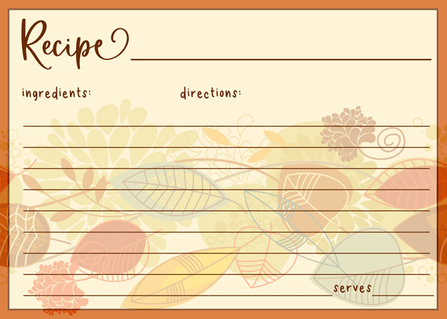 Free Printable Thanksgiving Recipe Cards Everyday Made Fresh 