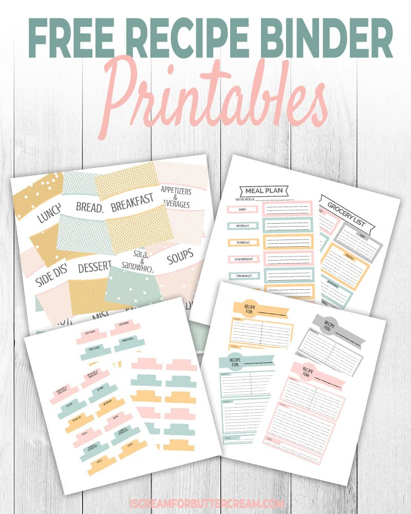 Free Recipe Binder Printables