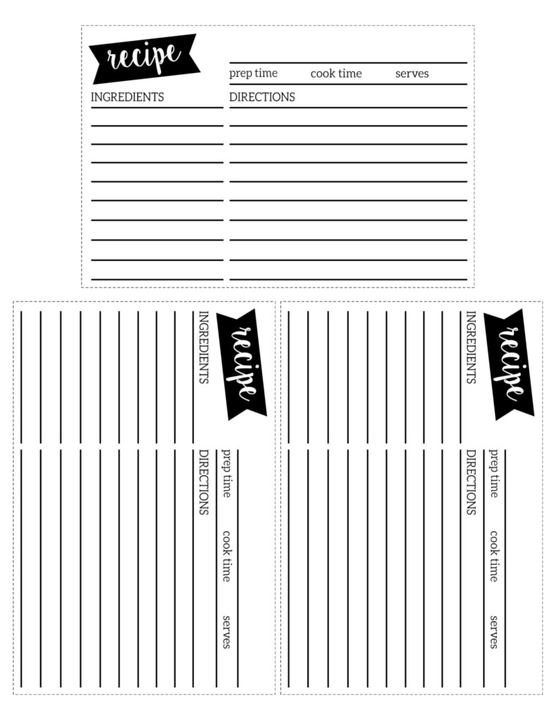 Free Recipe Card Template Printable Paper Trail Design