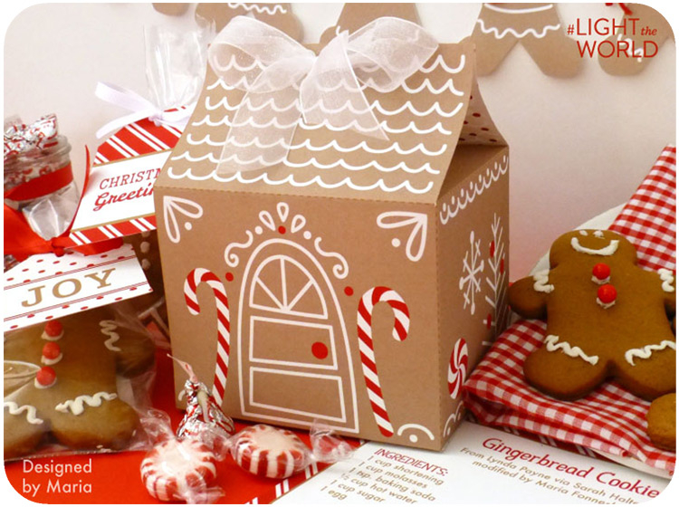 Gingerbread Cookie Recipe Printable With Tags Gingerbread House Box