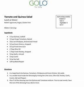 Golo Recipes Free Printable
