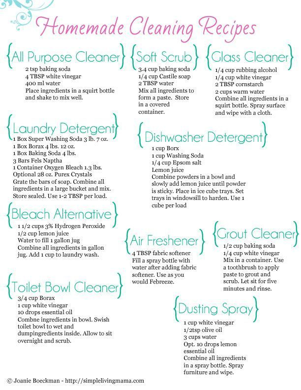 Homemade Cleaning Recipes Printable Printable Word Searches