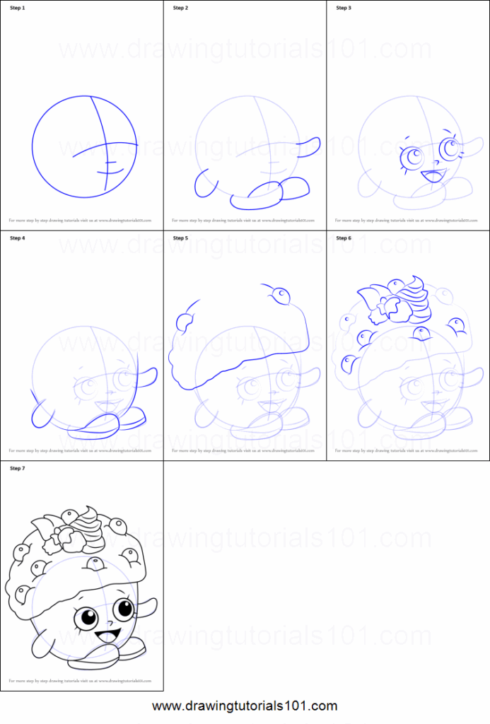 How To Draw Mini Muffin From Shopkins Printable Step By Step Drawing 