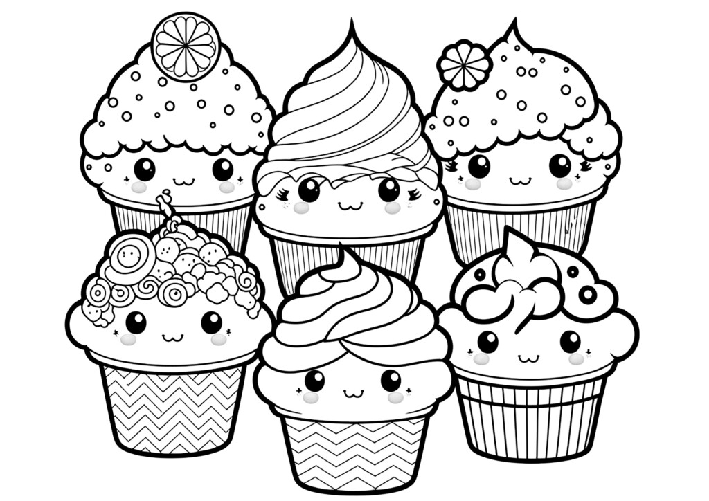 Kawaii Cupcake Coloring Pages Printable Cupcake Coloring Pages Free 