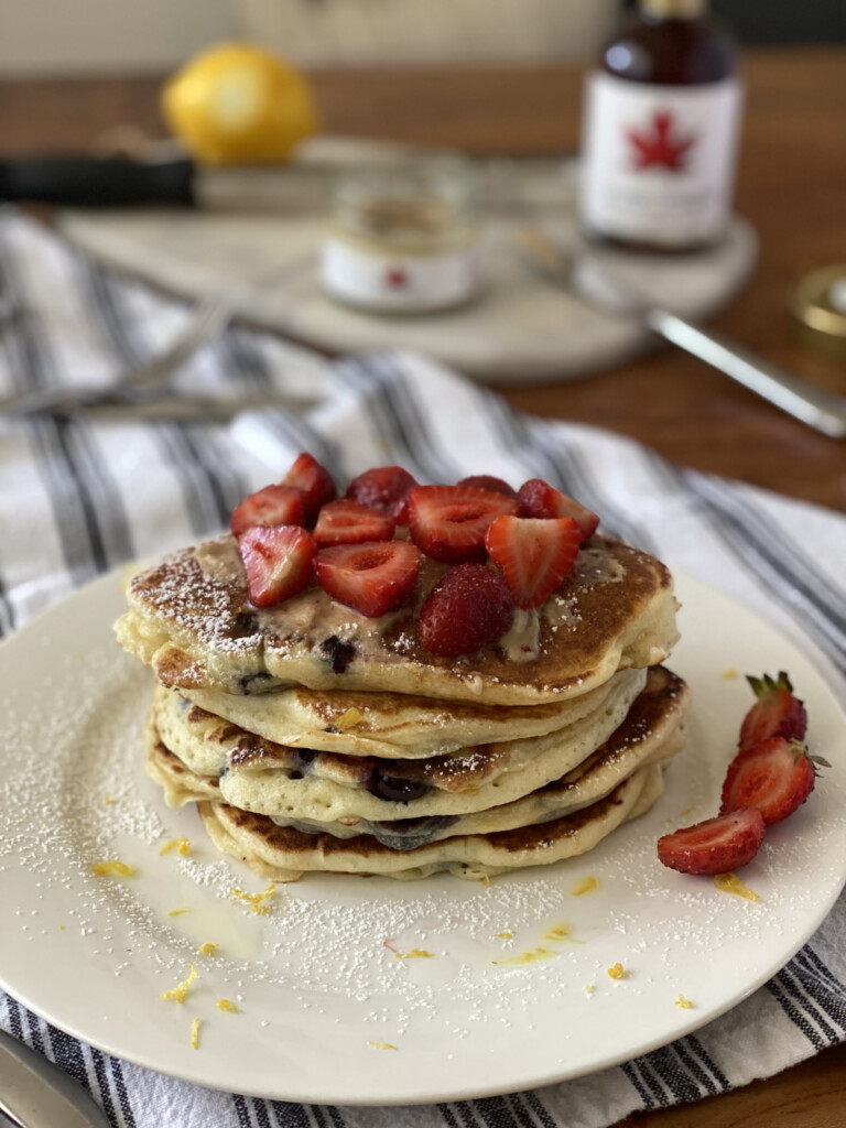 Lemon And Blueberry Buttermilk Pancake Recipe Pure Maple Syrup