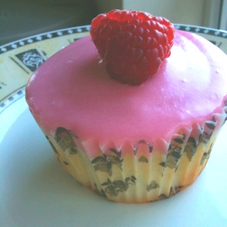 Lemon Zest Cupcake With A Raspberry Icing 