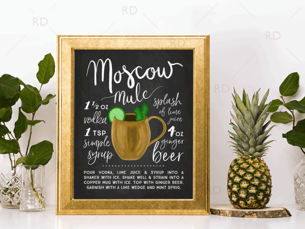 Moscow Mule Chalkboard Printable Riss Design