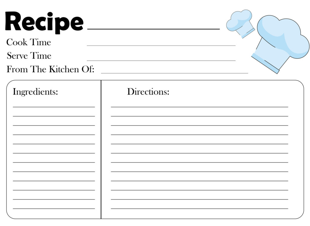 Printable Blank Recipe Card Template Printable Templates
