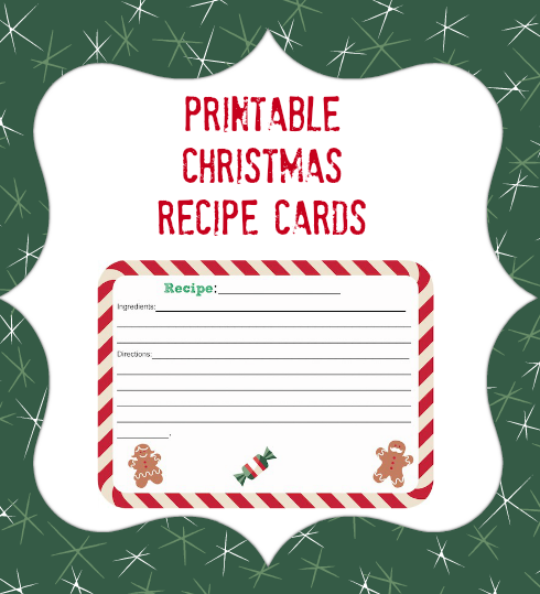 Printable Christmas Recipe Card Thrifty Jinxy