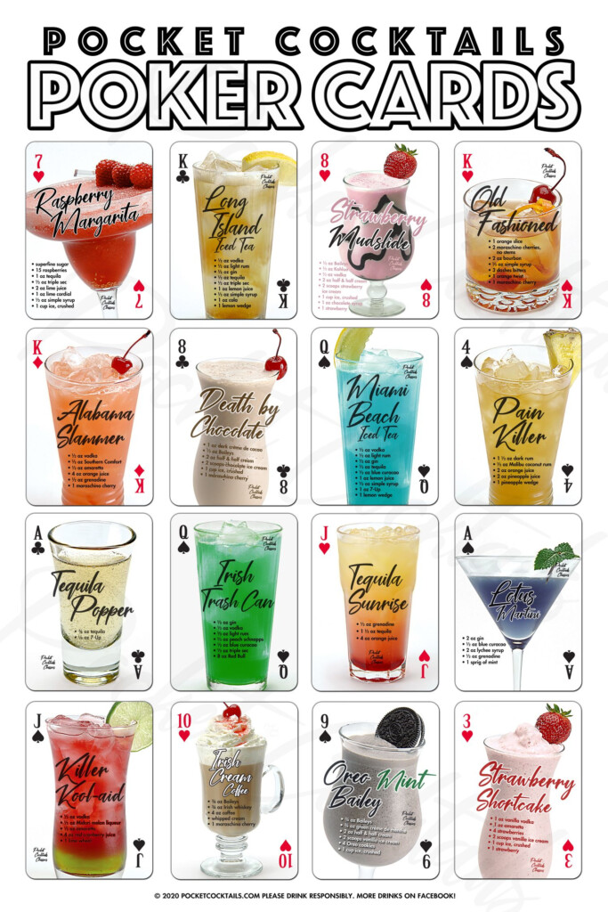 Printable Cocktail Recipe Cards Printable Calendars AT A GLANCE