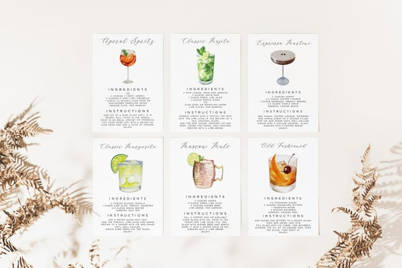 Printable Cocktail Recipe Cards Prntbl concejomunicipaldechinu gov co