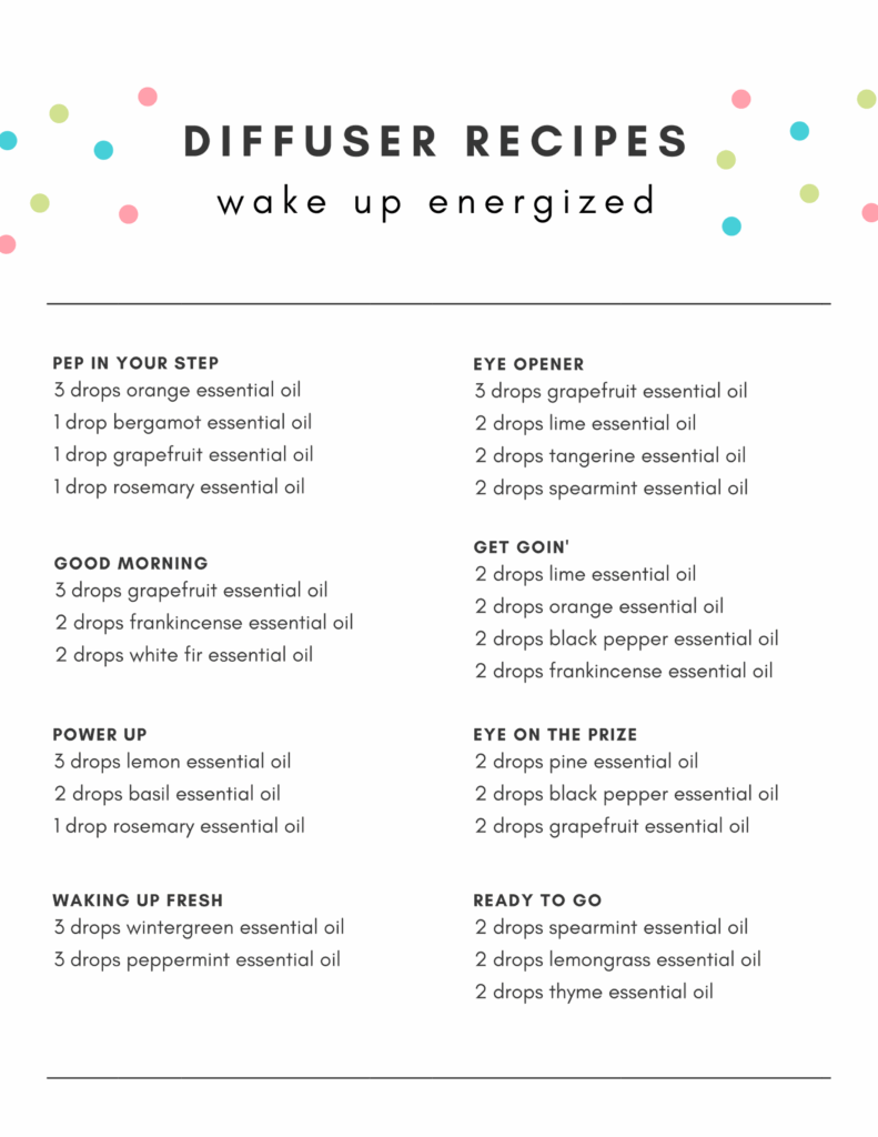 Printable Essential Oil Diffuser Recipes Printable Word Searches