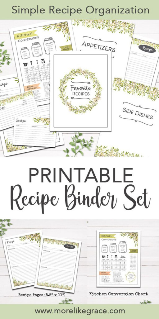 Printable Recipe Binder Kit White Family Recipe Book Recipe Book 