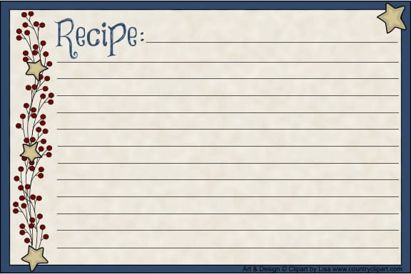 Printable Recipe Card Photo Free Download And Print For You 