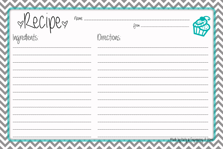 Printable Recipe Cards Template Free