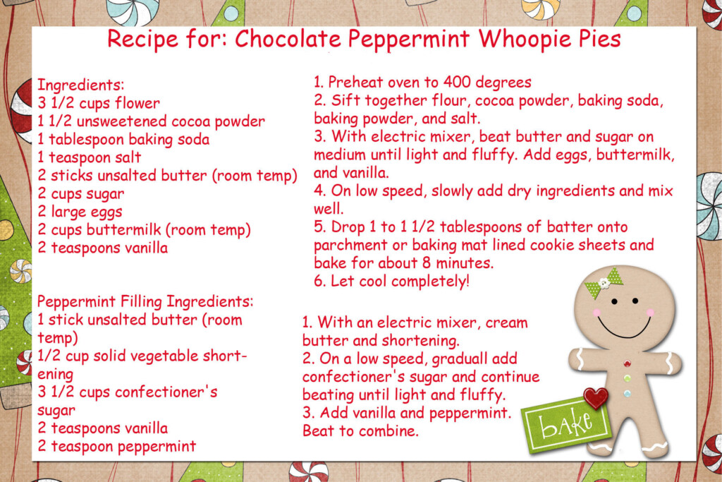 Recipe Card Christmas Themed 6 Free PDF Printables Printablee