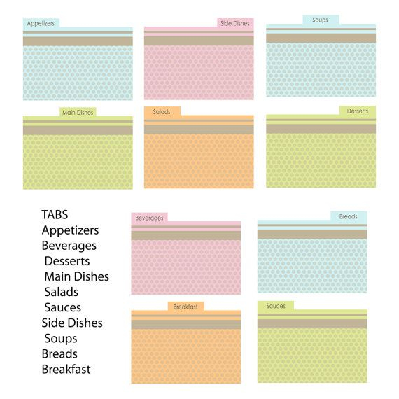 Recipe Card Dividers Printable Printable Word Searches