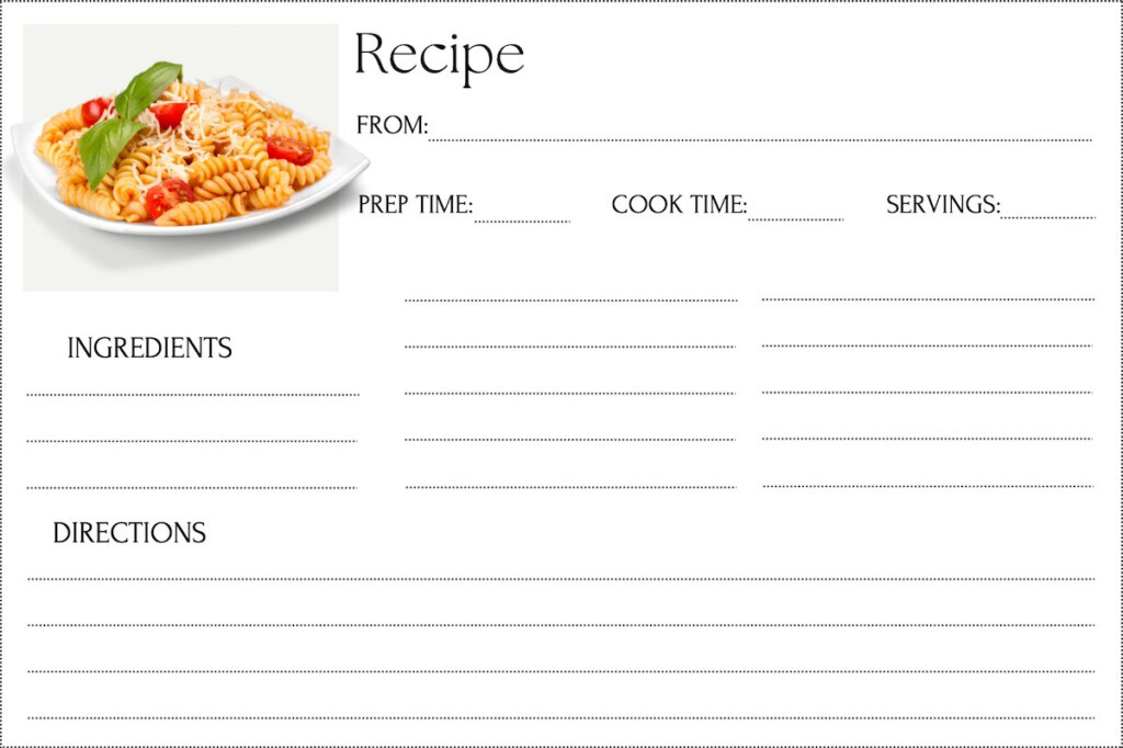 Recipe Card Printable Editable Pdf Template Fillable Insert 50 OFF