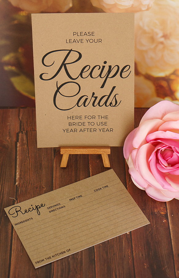 Recipe Cards Sign For Bridal Shower Recipe Request Free Printable 