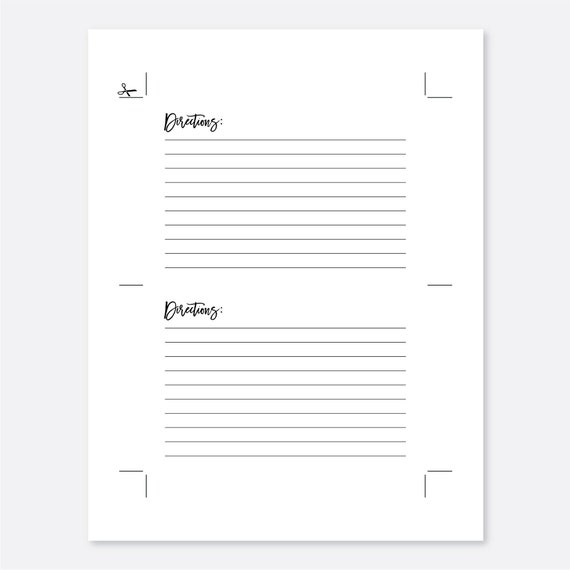 4x6 Printable Recipe Card Modern Recipe Cards Kitchen Recipe 