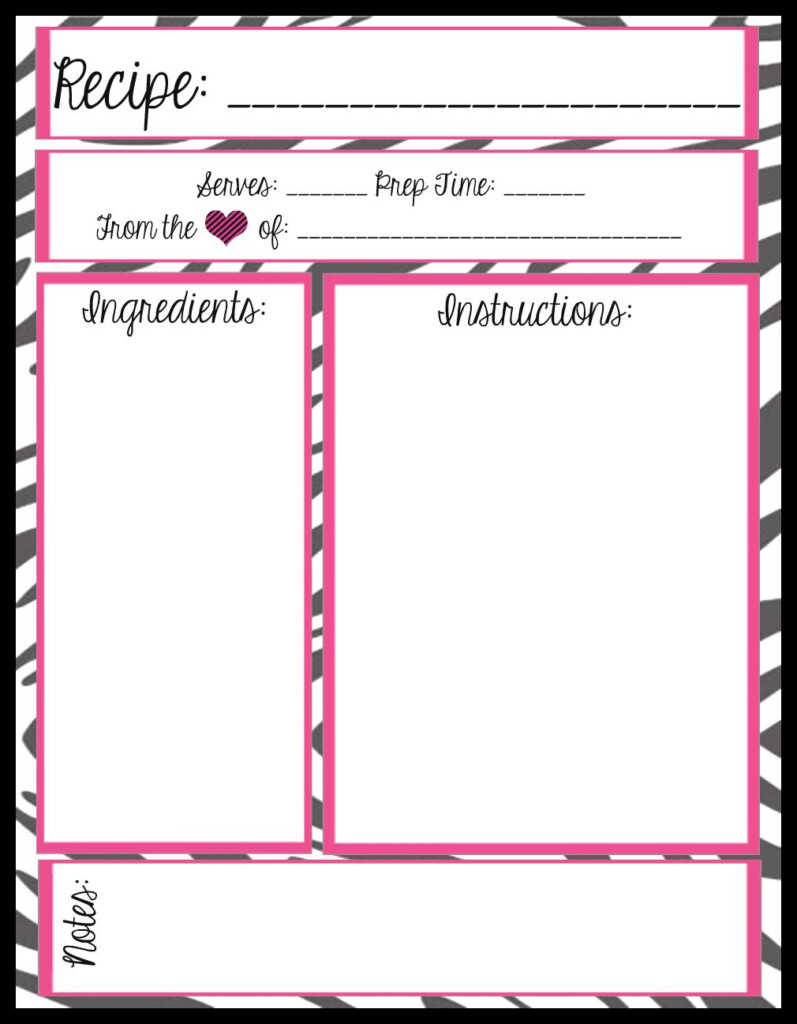 8 Best Printable Full Page Recipe Templates Printablee 