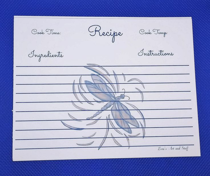 A Recipe Card With An Image Of A Flower On The Front And Writing In 