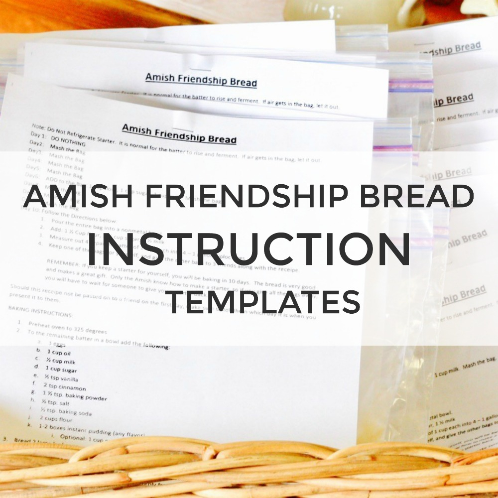Amish Friendship Bread Instruction Printables Friendshipbreadkitchen 