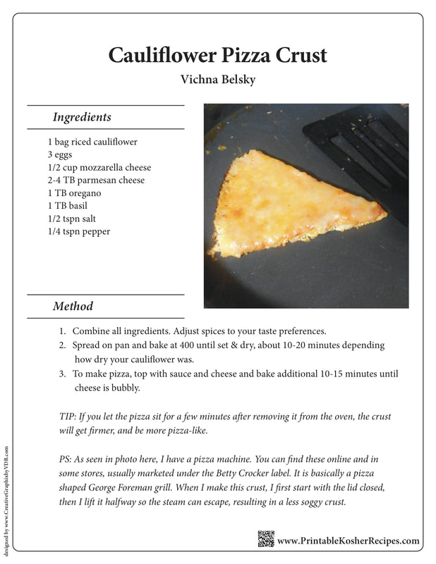 Cauliflower Pizza Crust Printable Kosher Recipes