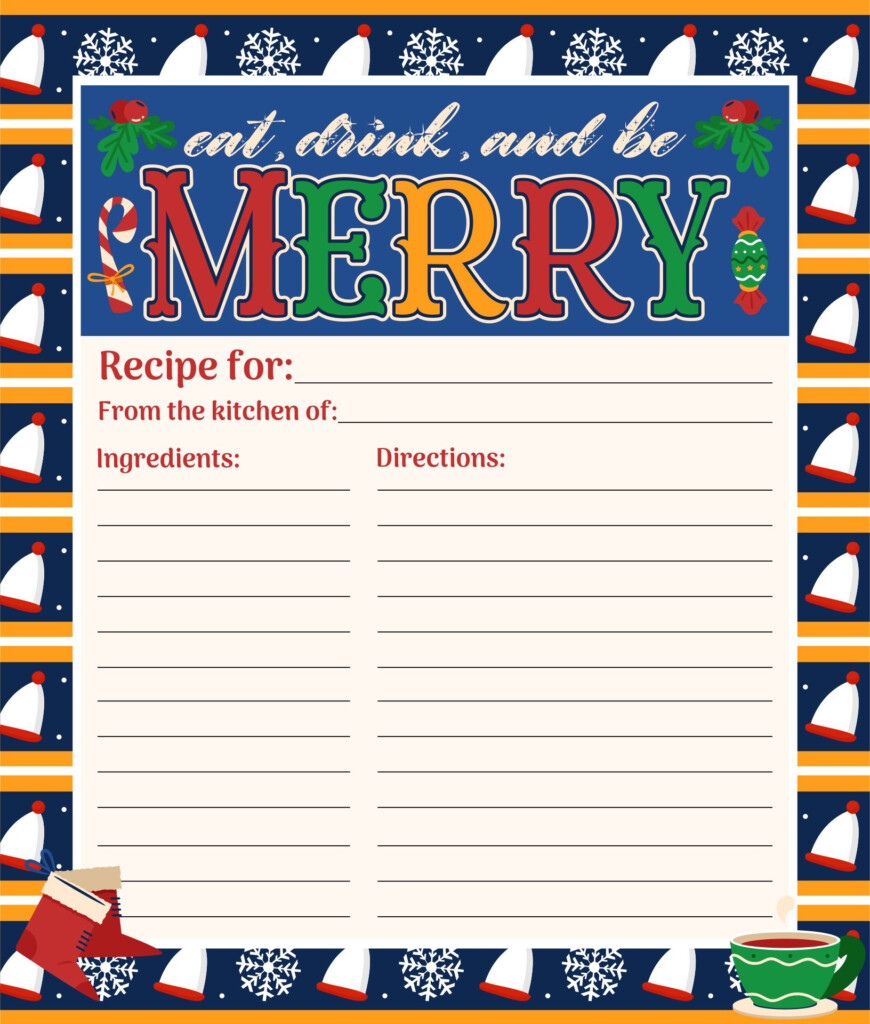 Christmas Recipe Card 10 Free PDF Printables Printablee