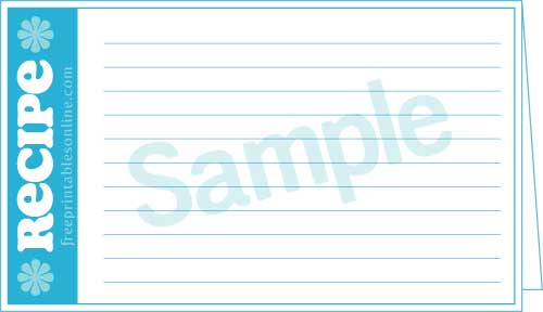 Cute 3 X 5 Double Sided Recipe Cards Free Printables Online