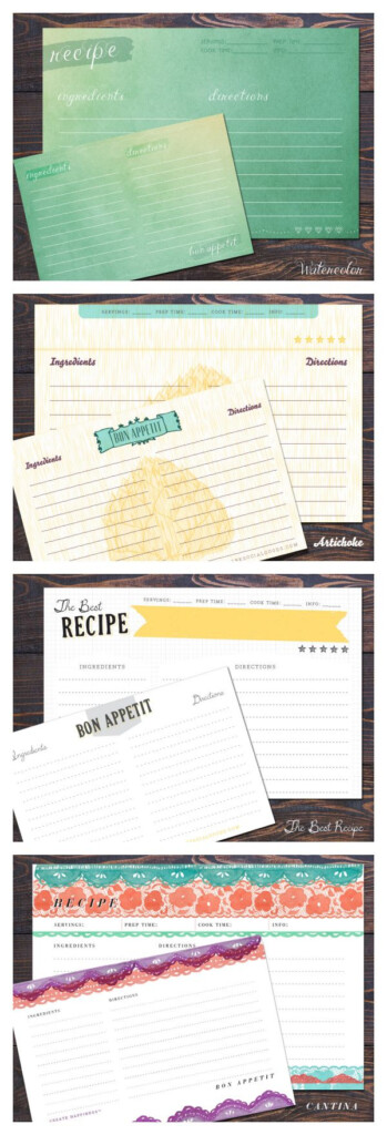 Double Sided Printable Recipe Cards Free Template Oplprogressive