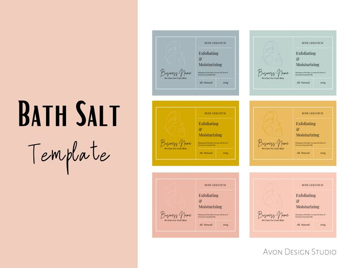 Editable Bath Salt Label Template Printable Bath Salt Pouch Label 